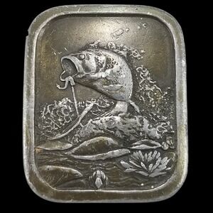 Vintage Indiana Metal Craft Bass Fishing‎ Belt Buckle 1976 USA Made Collectible